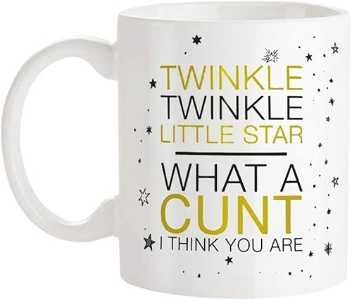 Fonhark - Taza Twinkle Twinkle Cunt Little Star What A Cunt I Think You Are, para San Valentín, Navidad, taza de café novedosa de 11 onzas, color
