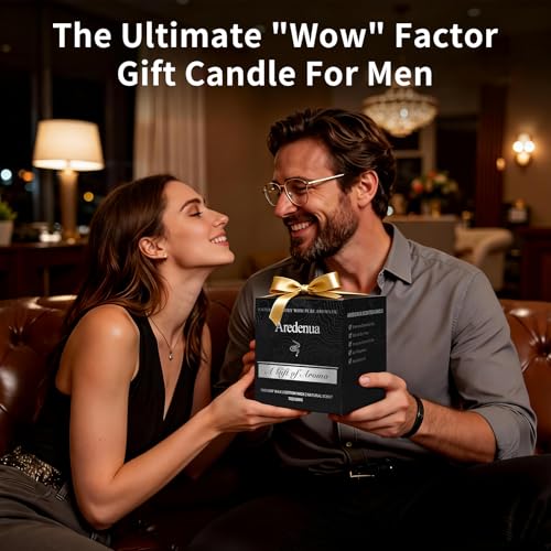 Image of Cologne Candle | Scented Candles for Home, Manly Candles Gifts for Women Men - 7oz Soy Candle for Home Scented - Aromatherapy Gifts for Men - 50 Hours Long Burning - Black Jar