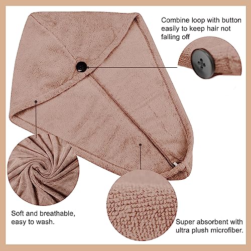 Image of Sassoon Venir Microfiber Hair Wrap Towel for Women (Peanut Color, Free Size) with Smooth Texture Super Absorbent Quick Dry Hair Turban for Drying Hair