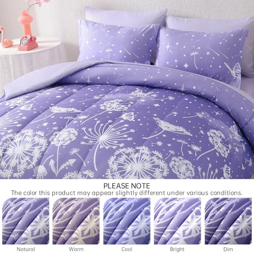 Image of Dinjoy Girls Comforter Set 7 Pieces, Full Size Colorful Ombre Rainbow Bedding Set, Bed in A Bag for Kid Teen Girls (1 Comforter, 1 Flat Sheet, 1 Fitted Sheet, 2 Pillow Shams, 2 Pillowcases)