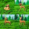Exasinine 12 Pcs Mini Deer Figurines Forest Animal Figurines Woodland Animals Creatures Miniature Deer for Crafts Fairy Garden Supplies Cake Toppers #1