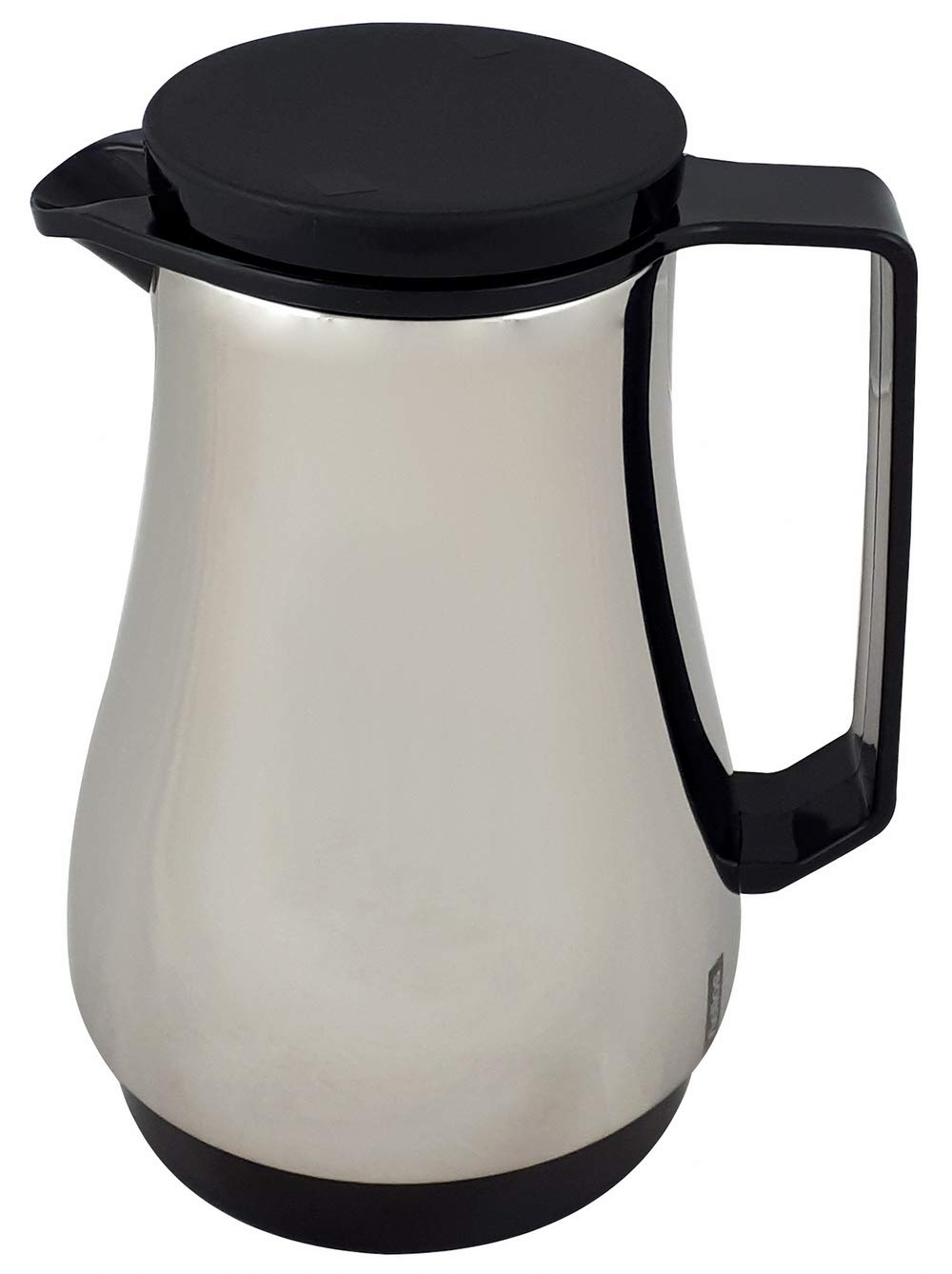 Helios Isolierkanne Champion Schwarz 0,6L – 6h Heiß - Hält Getränke heiß & kalt – Elegantes Design mit verchromtem Stahl - Einfache Reinigung