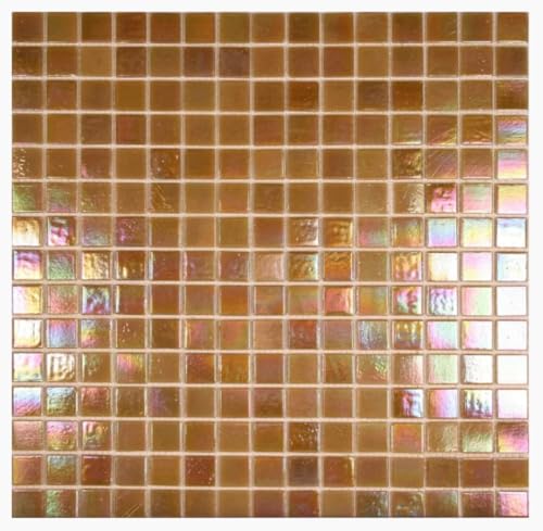 Pastilha De Vidro 2x2 Gloss Bege Perolizado Placa 32x32cm