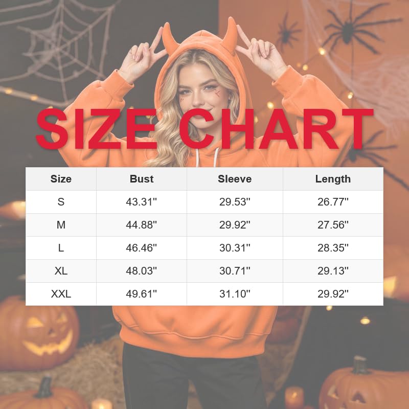 Elneeya Oversized Hoodies for Women Cute Devil Horns Office Fall Sweatshirt - image 4