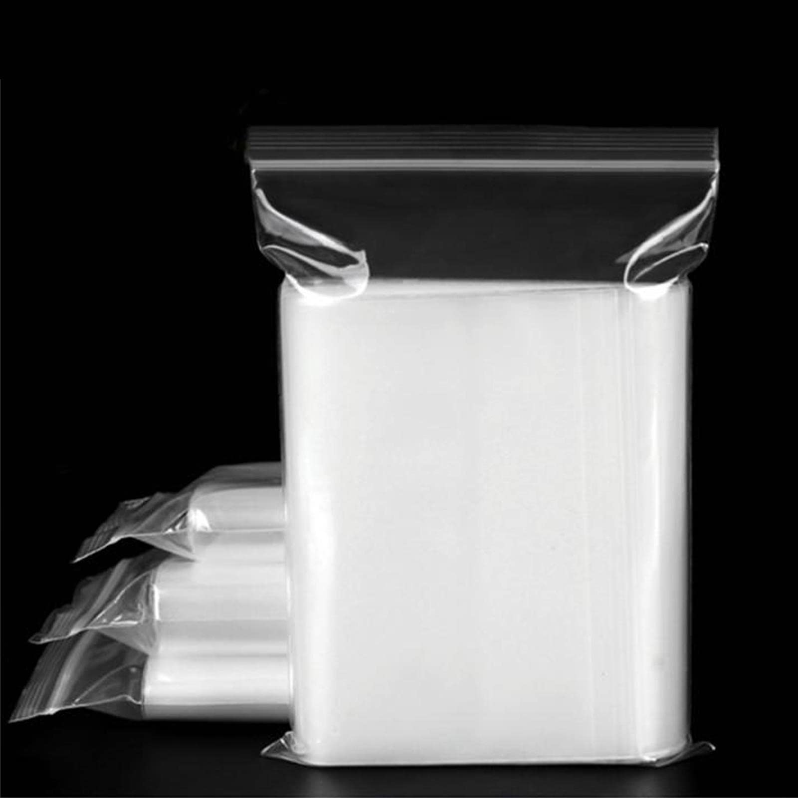 AKAR Clear Grip Seal Bags Small 7.5" x 7.5" | 200 Resealable Press & Seal Plastic Bags | Zip Lock Poly Packaging for Kitchen Storage, Jewellery, Sweets, DIY Arts