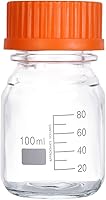 Vista 11 de Moonetto Botella de vidrio redonda de una pieza de 2 litros con tapa naranja de polipropileno GL45 (67.6 fl oz)