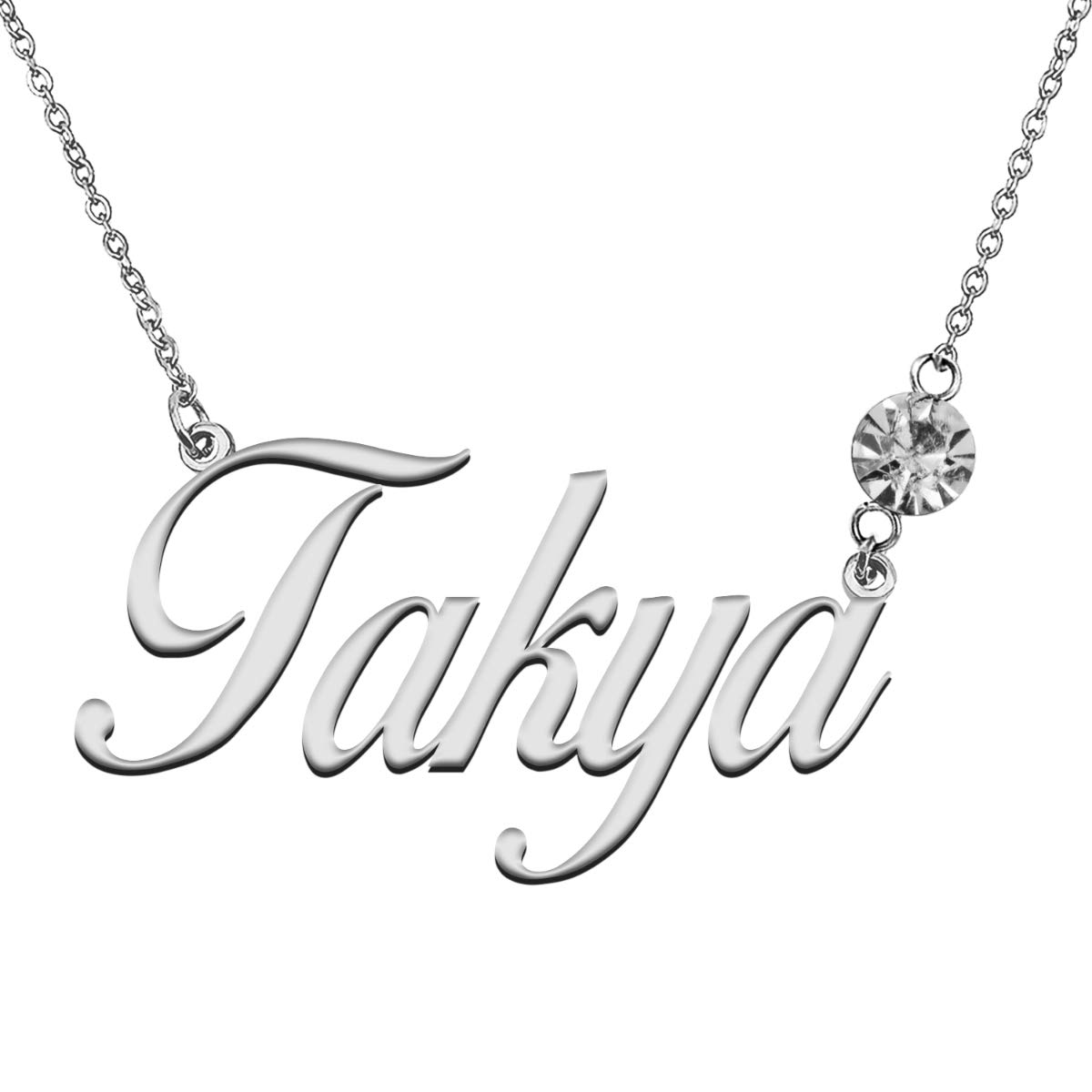 Personalized Birthstone Name Necklace in Gold Silver Unique for Her