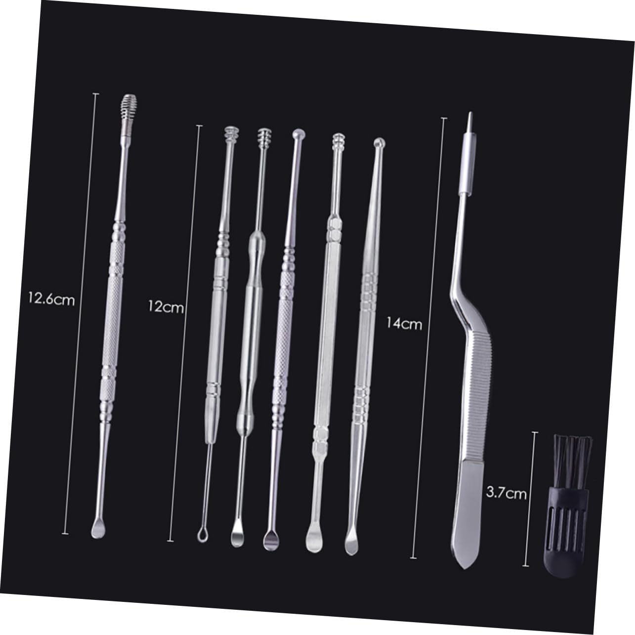 TOVINANNA 7pc Ear Spoon Set Ear Set Stainless Steel Ear Cleaning Tools Safe Easy Ear Wax Removal
