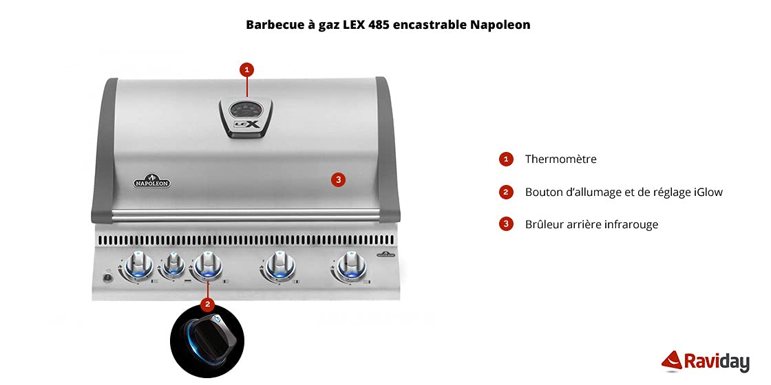 Barbecue à gaz Napoleon BILEX 485 encastrable