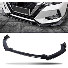 Fits 7th Nissan Altima 2019 2020 2021 2022 Front Bumper Lip Body Kit Spoiler 1 Set, Shiny Black