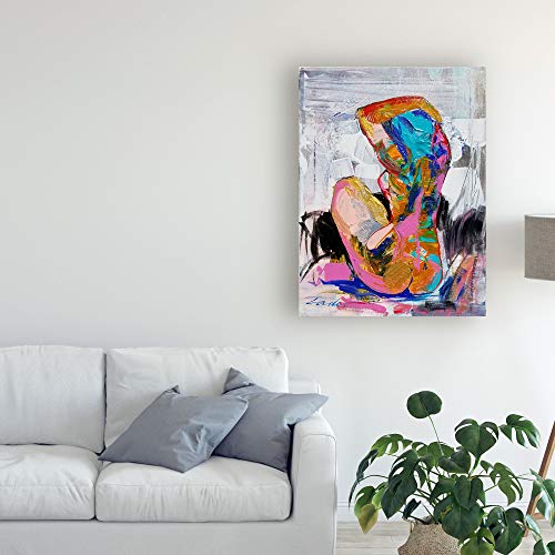 Wrapped Canvas Wall Art - Tadeo Zavaleta 'At The Beach Abstract' Wall Art for Living Room, Bedroom, or Office Décor - 35x47 by Trademark Fine Art - Used condition - Image 3