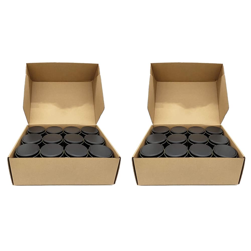 Hndhbfgrt Candle Tins, 120 Piece, 4 Oz Metal Candle Containers for Making Candles, Arts & Crafts, Dry Storage,Black