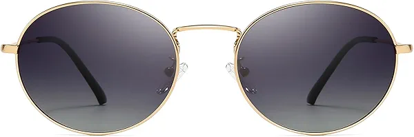 SUNGAIT Vintage Oval Sunglasses for Women Polarized UV400 Protection Elegant Metal Frame