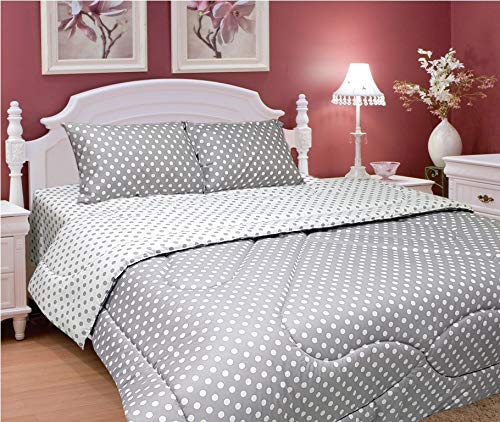 Regency DEYARCO Polka Dot Grey Single Comforter 1pc, 160 x 220 cm, Grey, REG-PDG-SCOMF