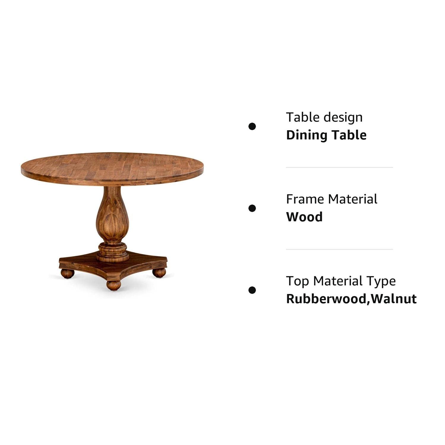 East West Furniture Modern IR20NTP Wooden Dining Table Round Tabletop