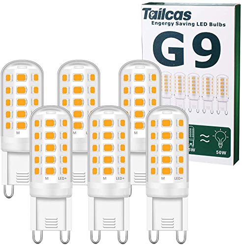 Tailcas G9 lampa LED ciepła biel 3000 K, 5 W, zamiennik żarówek halogenowych 30 W, 40 W, 50 W, G9 LED Le...