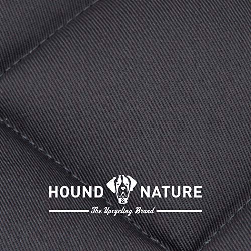 HOUND & NATURE Öko Hundedecke Davos - weiche Hundematte waschbar, gepolsterte Liegedecke für große Hunde hygienisch, robust & nachhaltig (L - 100x80 cm, Grau)