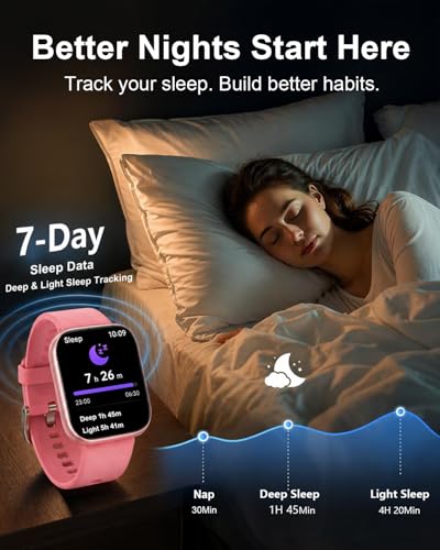 Image of MorePro Health Fitness Tracker (Make /Answer Call), 24 /7 Heart Monitor with Blood Pressure, Blood Oxygen, Sleep Tracking, 120+ Sports Modes Smart Watch with 7-Day Battery, Compatible with iOS Android