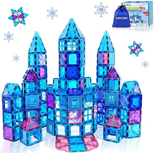 Magnetic Tiles 3D Kids Toys for Girl Age 4-7 Educational Magnetic Building Blocks Girl Toys Age 2-4 5 6-8 Princess Castle Pretend Play Toys for Kids Age 3 4-5 6 8-10 Year Old Girl Boy Birthday Gifts