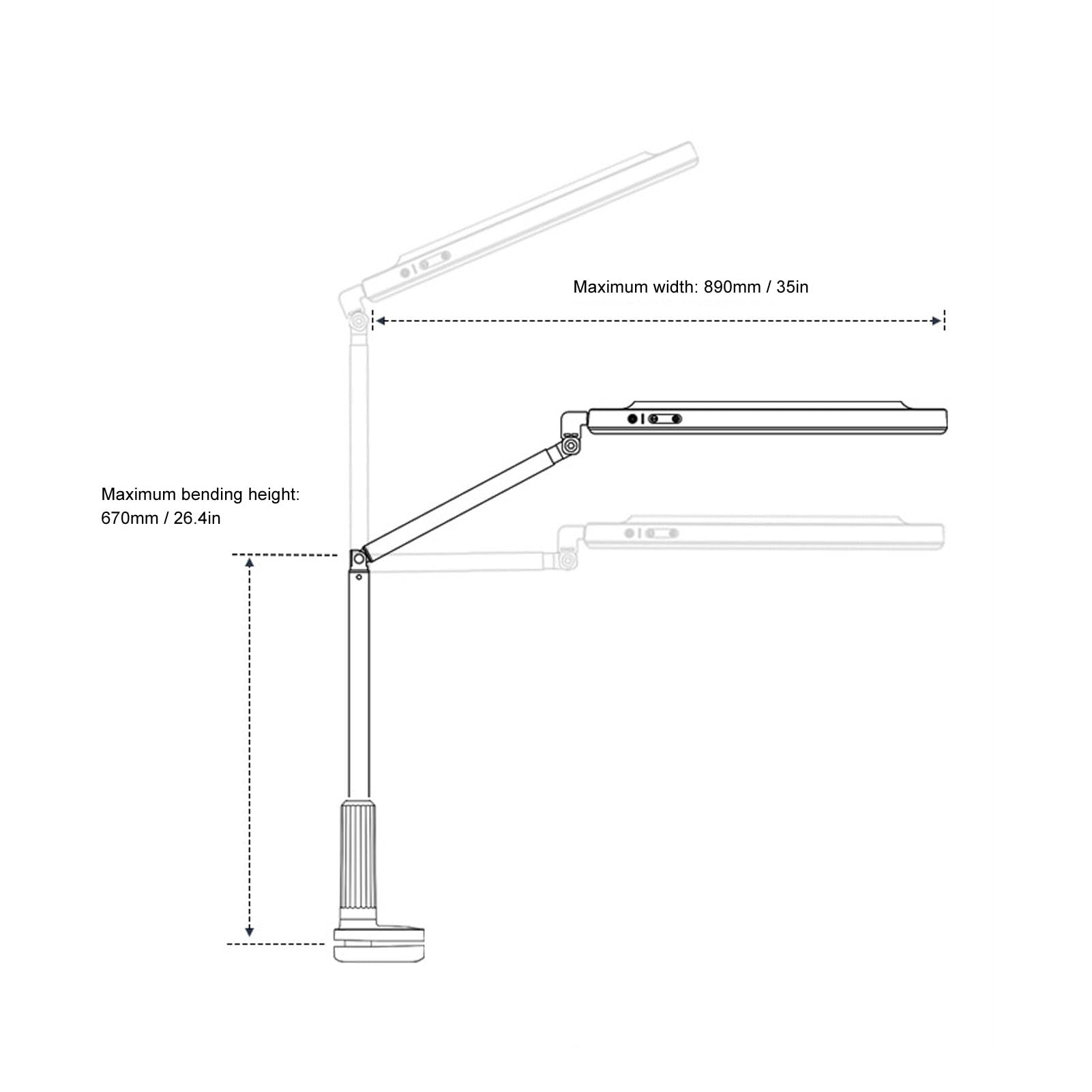 LED-Klemm-Schreibtischlampe, Designer-Armleuchte, Klemmlampe, Langer Arm, Augenschutz, Lesen, Schreiben für Studenten, Schönheit, Wimpern, Maniküre, Studium, Aushärtungslampen,