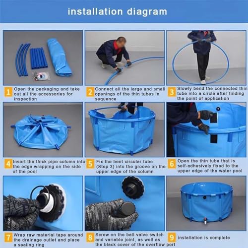 Piscine d'aquarium multifonction pour élevage extérieur en bâche - 7