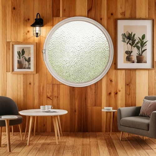 Ventana redonda abatible de aluminio y vidrio templado para bano 4