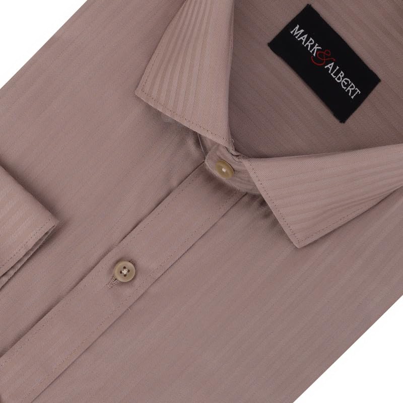 Image of MARK & ALBERT Men's Striped Full Sleeves Cotton Formal Shirt White | Stylish Shirt for Men