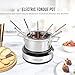 Nostalgia 8-Cup Electric Fondue Pot Set for Cheese & Chocolate - 8 Color-Coded Forks, Temperature Control - Kitchen Gadgets and Appliances for Hors d'Oeuvres and More - Stainless Steel