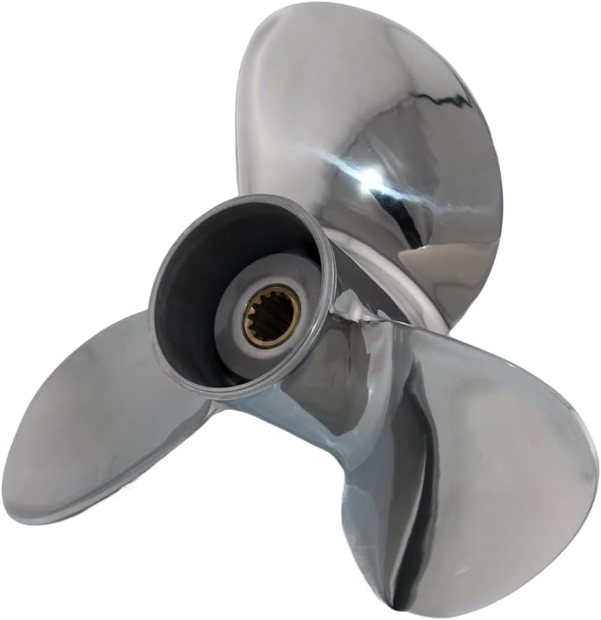 Boatman Outboard Propeller Stainless Steel Fit BRP,Johnson,Evinrude,OMC Stern Drive Boat Engines 40HP -75HP 3 Blades 13 Spline Tooth RH
