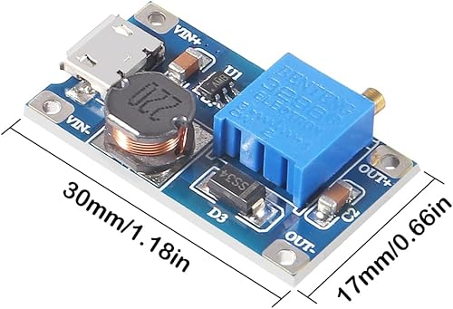 Miniatura 3 de Alinan 15 unids MT3608 DC-DC Boost Convertidor 2A Ajustable Step Up Micro USB Voltaje Regulador Junta 2V-24V a 5V-28V Módulo de fuente de