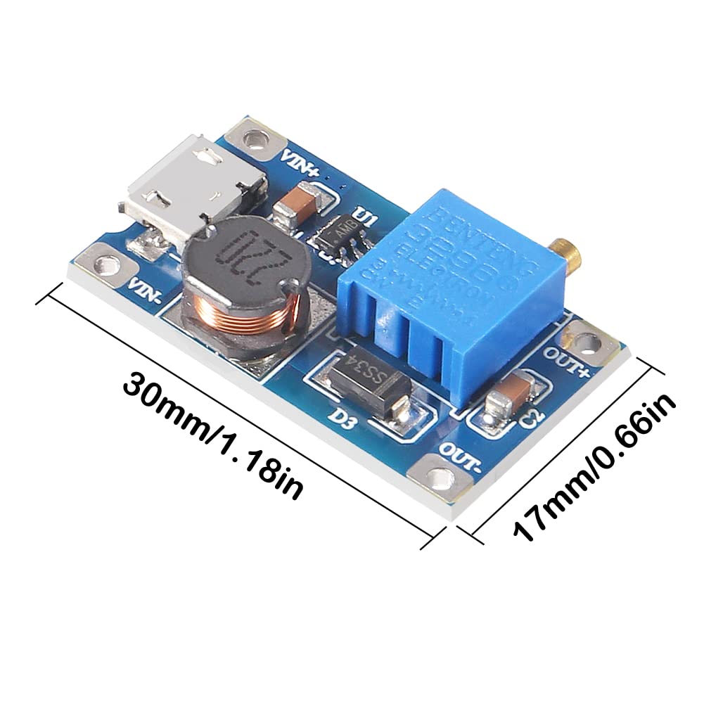 DollaTek Régulateur D'entrée USB DC 3.5V-12V à 1.2V-24V Buck Boost Converter Board