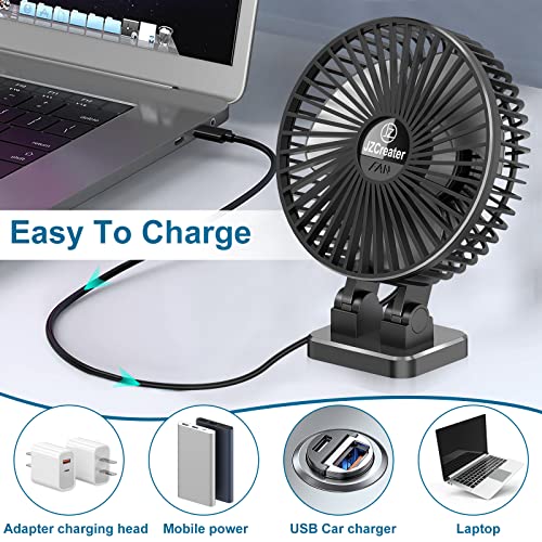 Jzcreater Usb Desk Fan, Mini Fan Portable, 3 Speeds Desktop Table Cooling Fan, Plug In Power Fan, Rotation Strong Wind, Quiet Personal Small Fan For Home Desktop Office Travel, 5Inch, Black #TOP3