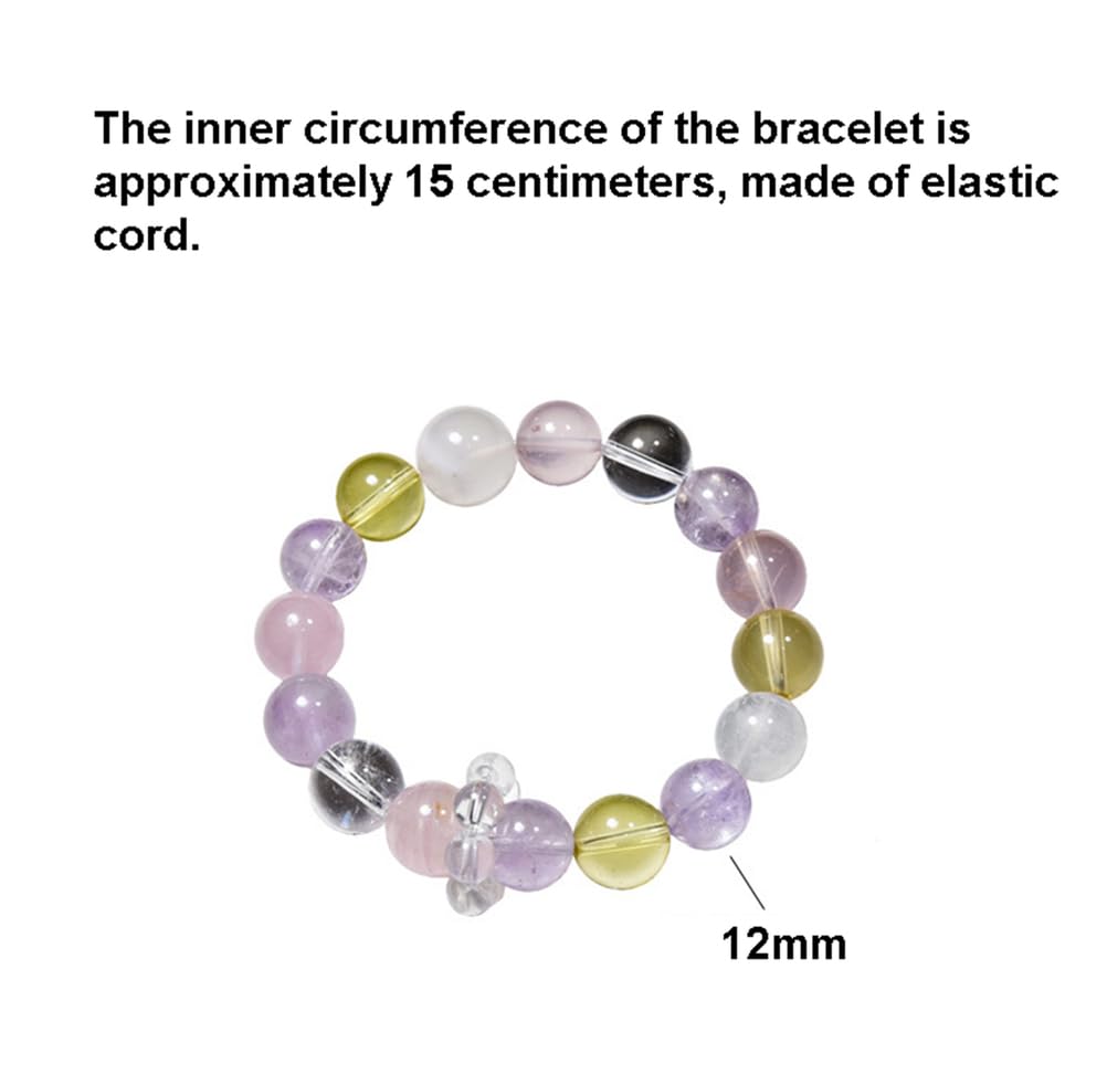 Pulsera de Cuentas Redondas elásticas Hecha a Mano, joyería de Cristal multigema Natural, Pulseras de Cuentas con Piedras Preciosas de Colores, Regalo Espiritual para Mujeres