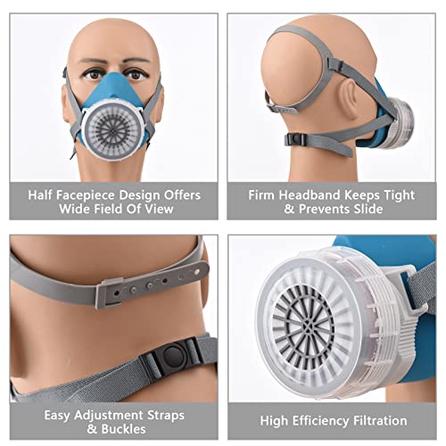 Meia peça facial reutilizável Proteções respiratórias de gás para pintura Soldagem Polimento Carpint