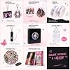 Set de regalos de merch, incluye fototarjetas, calcomanías, álbum de fototarjetas, cordón, llavero, botones, porta credencial, cinta de papel para fans de Katseye 4