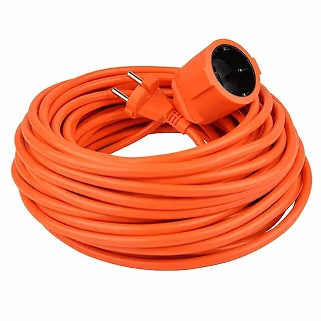 Przedłużacz 20m H05VV-F pomarańczowy, 2x1,5mm², IP44, 10mA, 250V, 41095