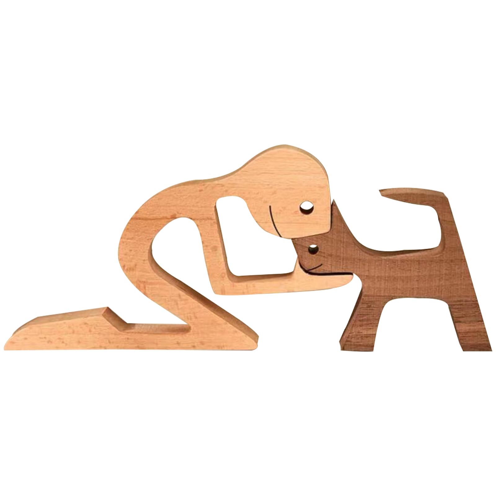 JVHLOV Estatua de Madera Hecha a Mano, Figura Artesanal de Madera, para Dormitorio Hogar, Oficina, Estante, para Amantes de los Perros, Recuerda, Figuras Coleccionables Talladas (Masculino)