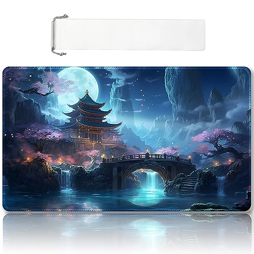 Premium Stitched MTG Playmat with Zones and Non-Slip Rubber Backing - TCG Play Mat for MTG and Other Card Games - Colorful Design with Vintage Look and Feel (DKT (117),No Zones)