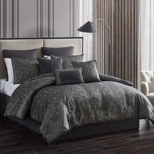 Riverbrook Home Delery Comforter Bedding Set, King Size, Tan Black Traditional Décor, 10 Pieces