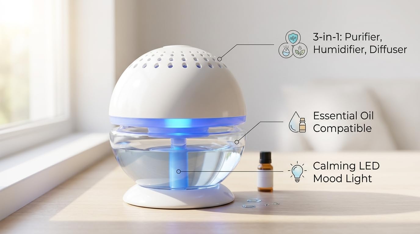 DHWANI ENTERPRISE Air Purifier Humidifier Aroma Diffuser for Homes, Offices with Check Duster Cloth Free White 2