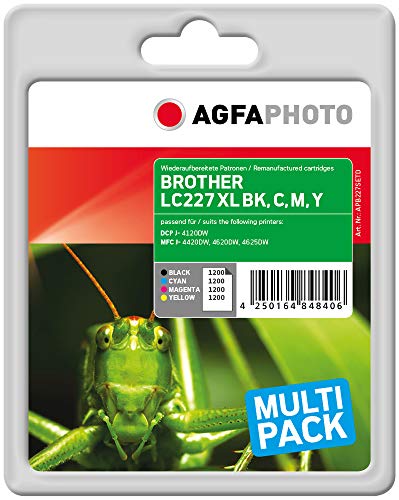 AgfaPhoto APB227SETD Remanufactured Tintenpatronen Pack of 1 schwarz, cyan, magenta, gelb 13.5 x 10.8 x 7.2 Cover