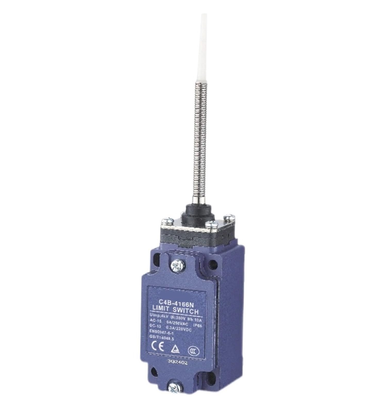 KSZHZYMGX C4B-4166N Industrial Plastic Rod Limit Switch IP66 1NC 1NO AC250V 6A DC220V 0.3A