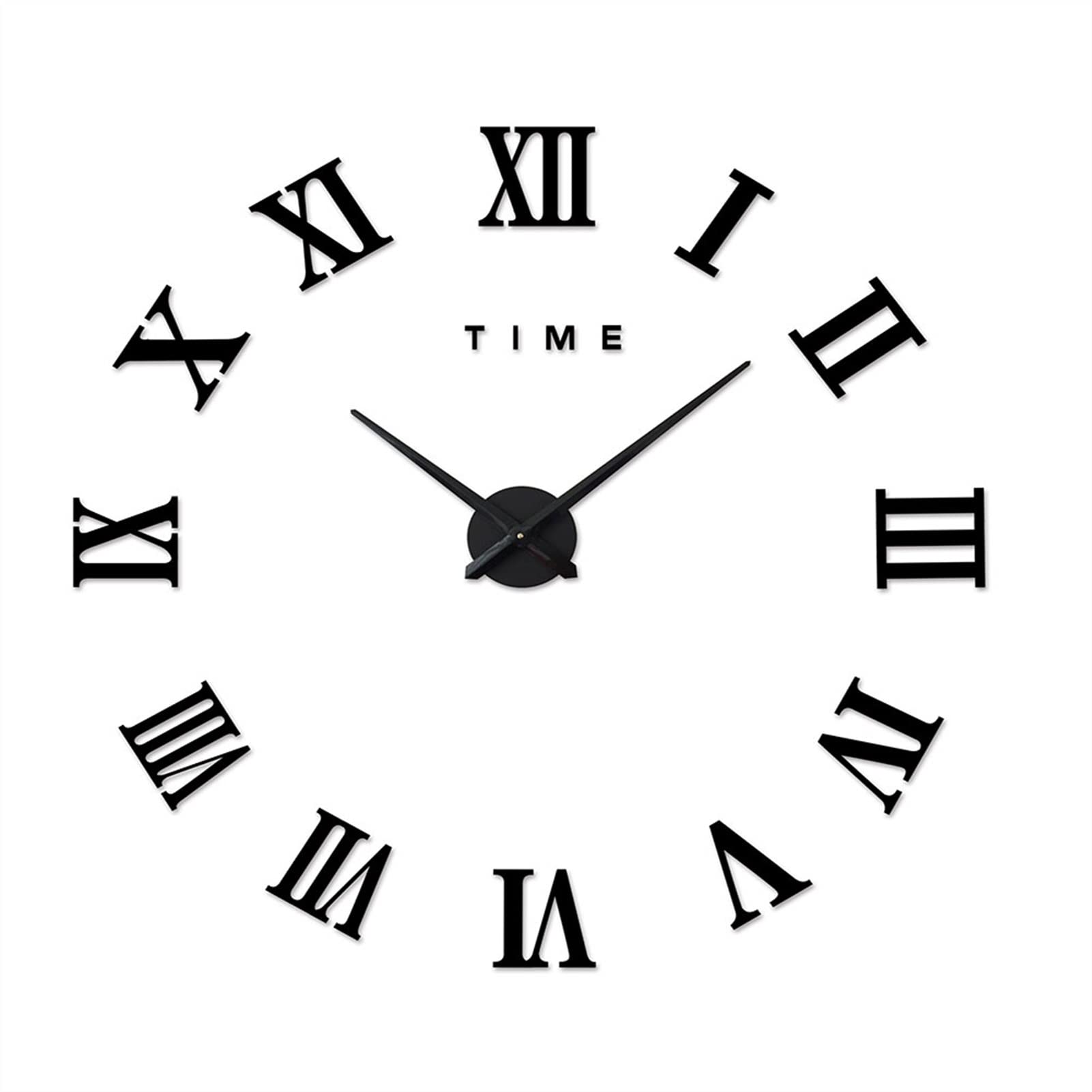 Horloge murale retro grande taille quartz decoration maison forme face - 7