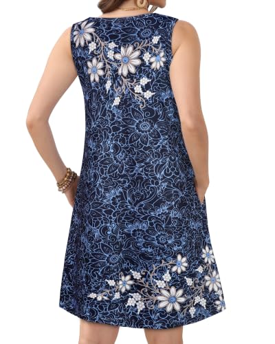 Image of JOLIGAL Womens Summer Dresses Casual Sleeveless Tshirt Sundress Beach Cover Up with Pockets Loose Tank Dress 2026