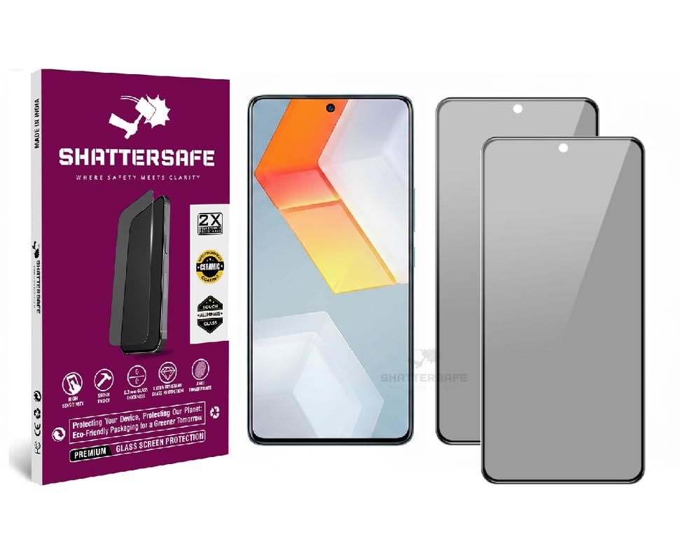Image of Anti-Spy Privacy Tempered Glass Compatible For IQOO 9 Se [Pack of 2]. 9H Hardness, Anti-Scratch, Edge-to-Edge Protection With Easy Installation Kit & Case Friendly Fit.