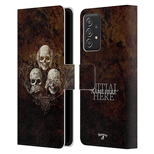 Housse cuir personnalisée Galaxy A52 design crânes Alchemy Gothic premium