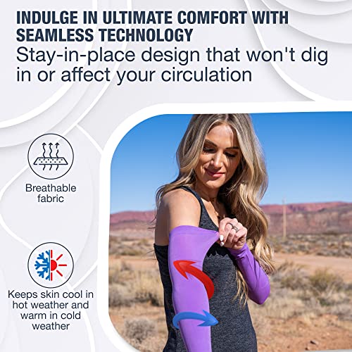 Image of SportsTrail Cooling Arm Sleeves for Men & Women - Breathable, UV Sun Protection, Sports Arm Sleeves for Women, Men & Youth