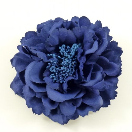 rougecaramel - Accessoires cheveux - Broche fleur/pince cheveux mariage 11cm - bleu marine