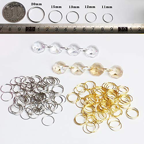 Image of DERA 100pcs 11mm 304 round stainless steel ring for Chandelier, Curtain,Suncatchers, Crystal Garland,Necklaces, Earrings, Parts Bead light accessorise (11mm, Silver)