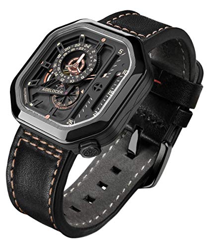 Agelocer Men's Top Brand Automatic Mechanical Fashion Punk Square Luminous Analog Luxury Watch (NK_5803J3) steampunk buy now online